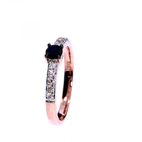 Gold ring with black diamond