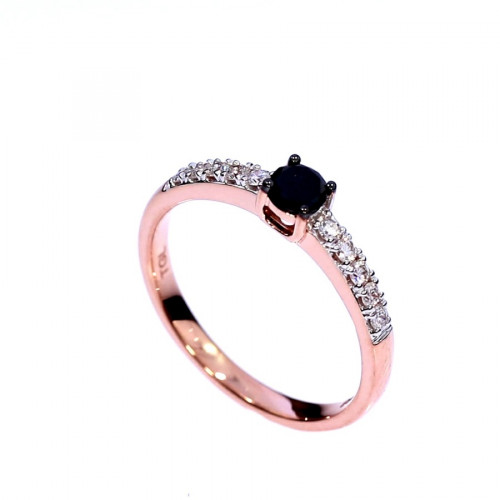 Gold ring with black diamond