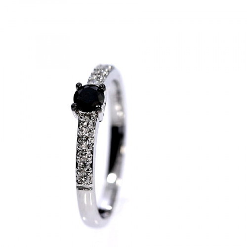 Gold ring with black diamond