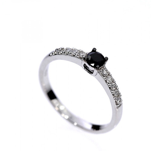 Gold ring with black diamond