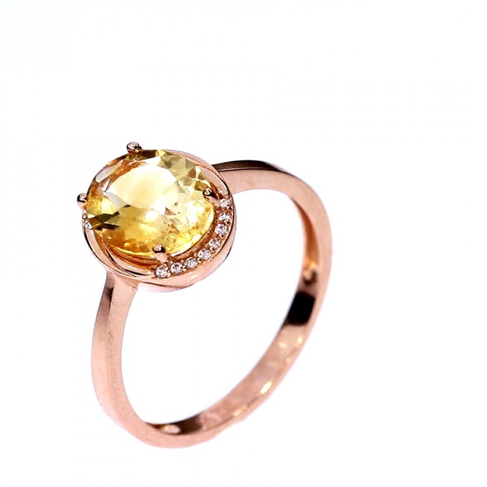 Golden ring with citrine