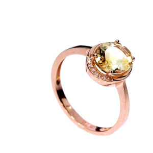 Golden ring with citrine