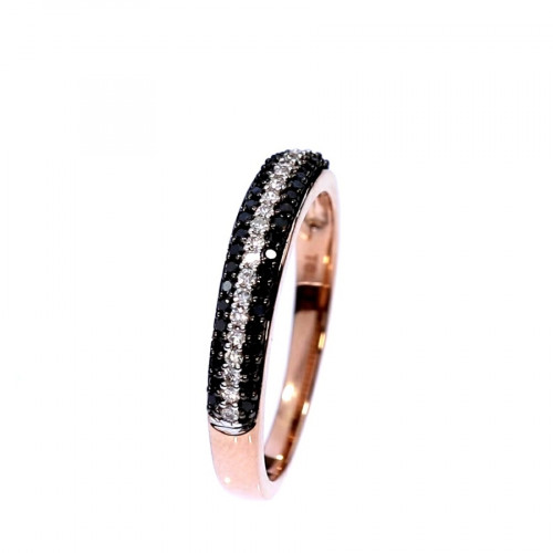 Auksinis žiedas su juoduoju deimantu