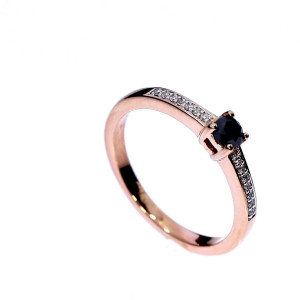 Gold ring with black diamond