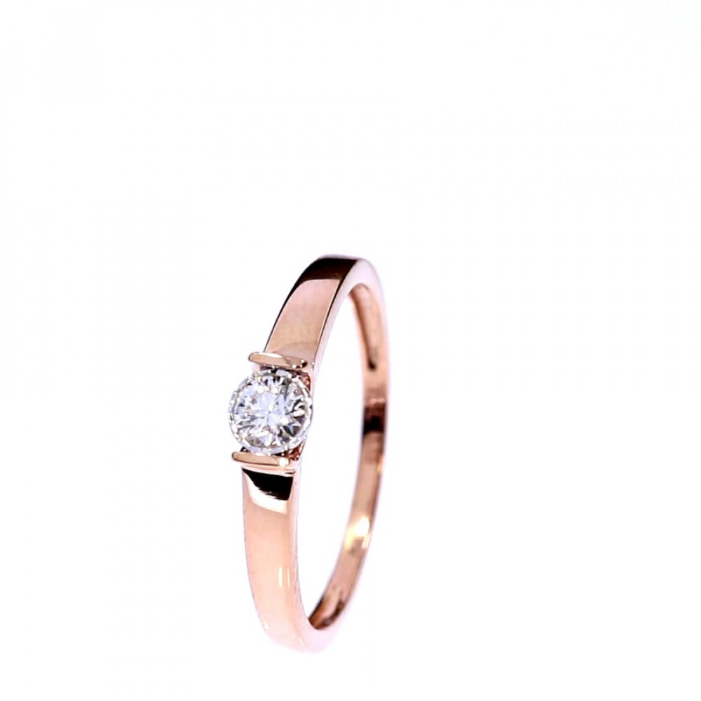 Auksinis žiedas su briliantu