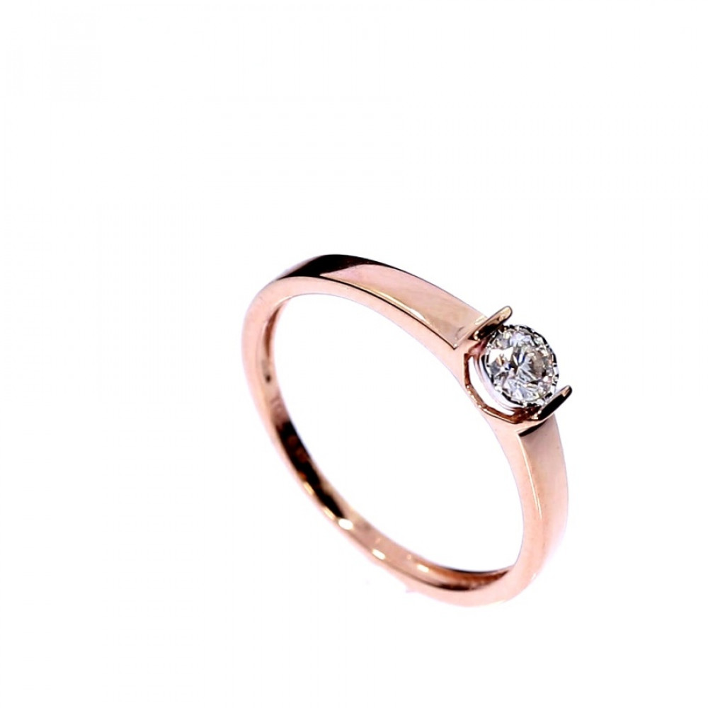 Auksinis žiedas su briliantu