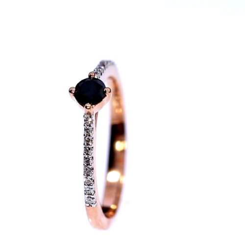 Gold ring with black diamond