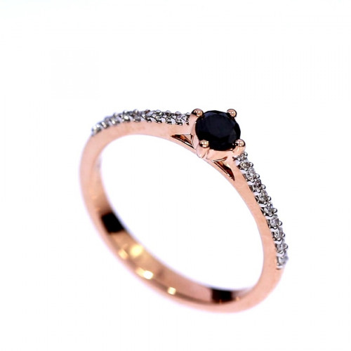 Gold ring with black diamond