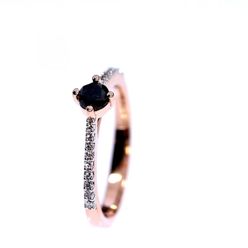 Gold ring with black diamond