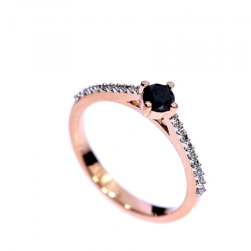 Gold ring with black diamond