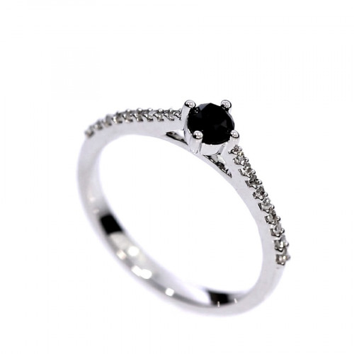 Gold ring with black diamond