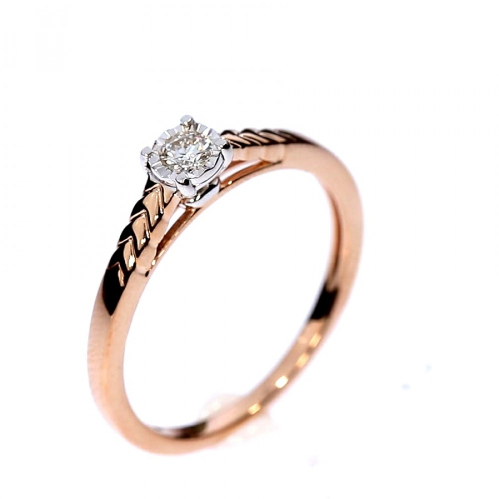 Auksinis žiedas su briliantu