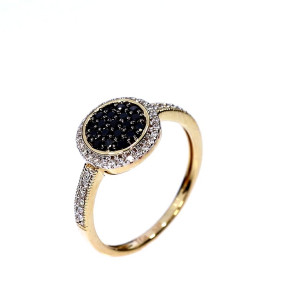 Gold ring with black diamond