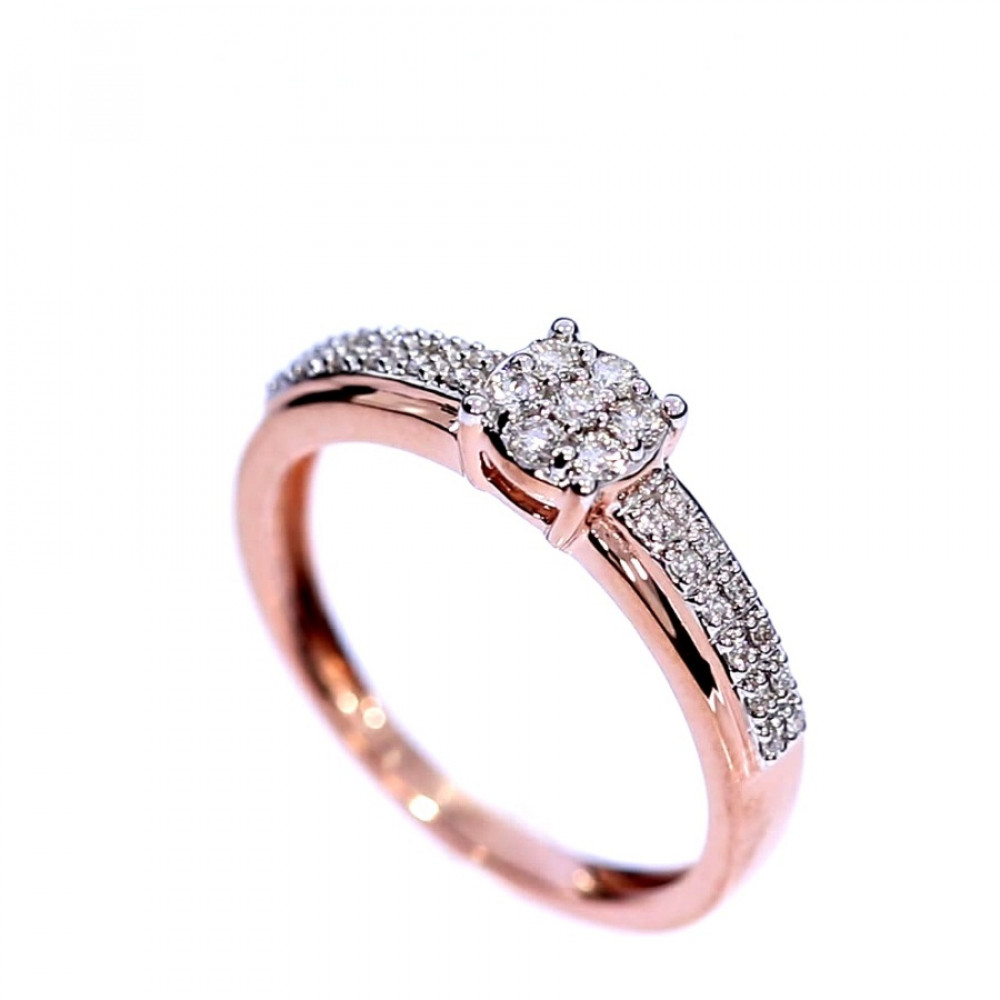 Auksinis žiedas su brangakmeniais