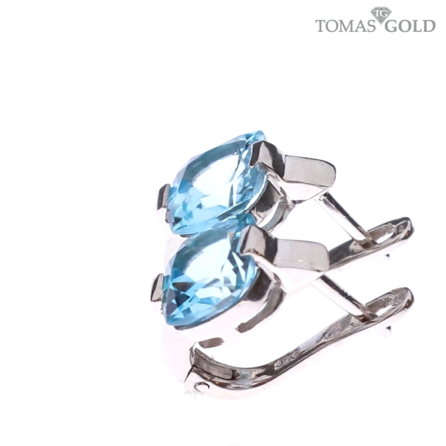 Серебряные серьги с топазом