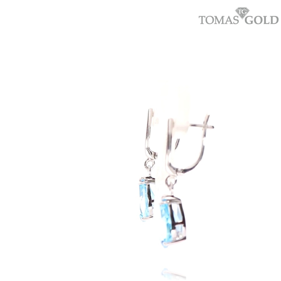 Silver earrings with topaz