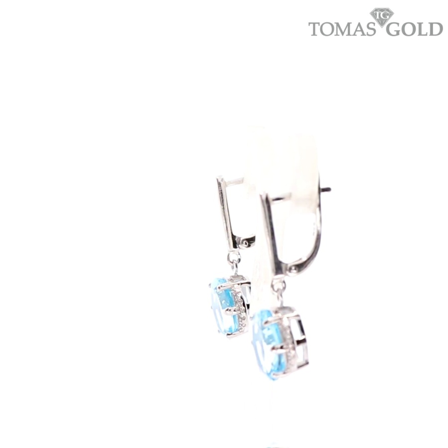 Silver earrings with topaz