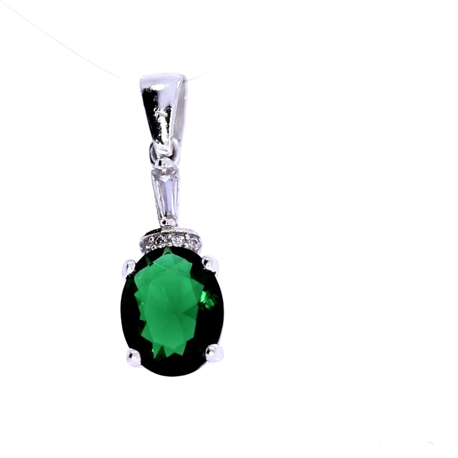 Silver pendant with zircon