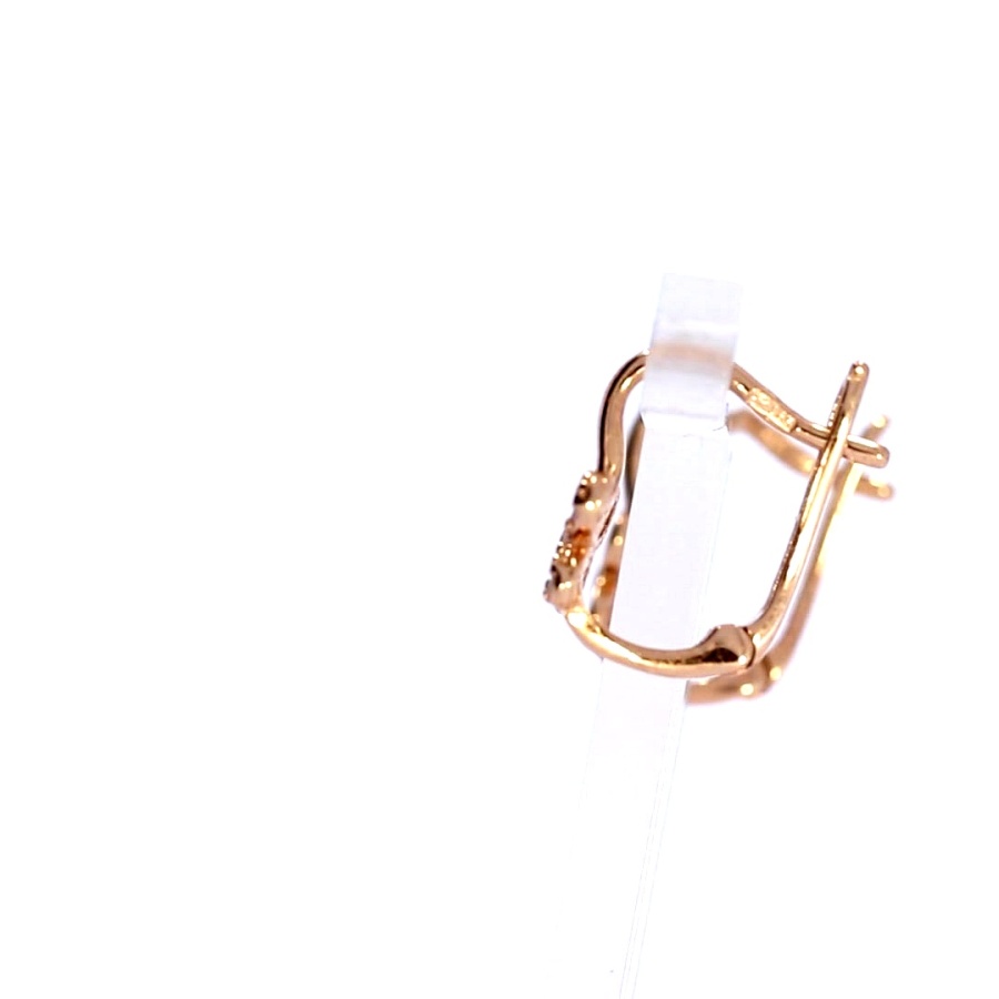 Gold earrings with zircon