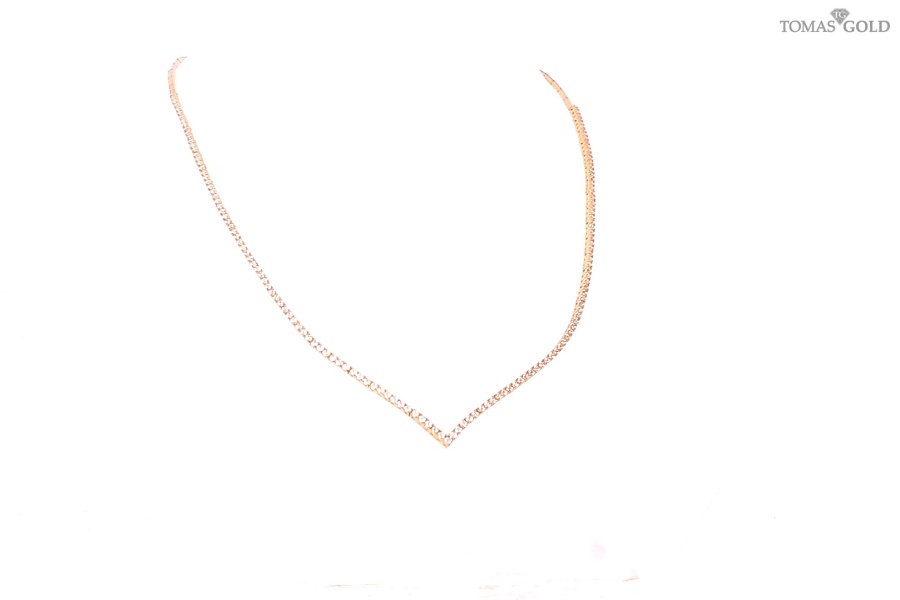 Gold chain with zircon