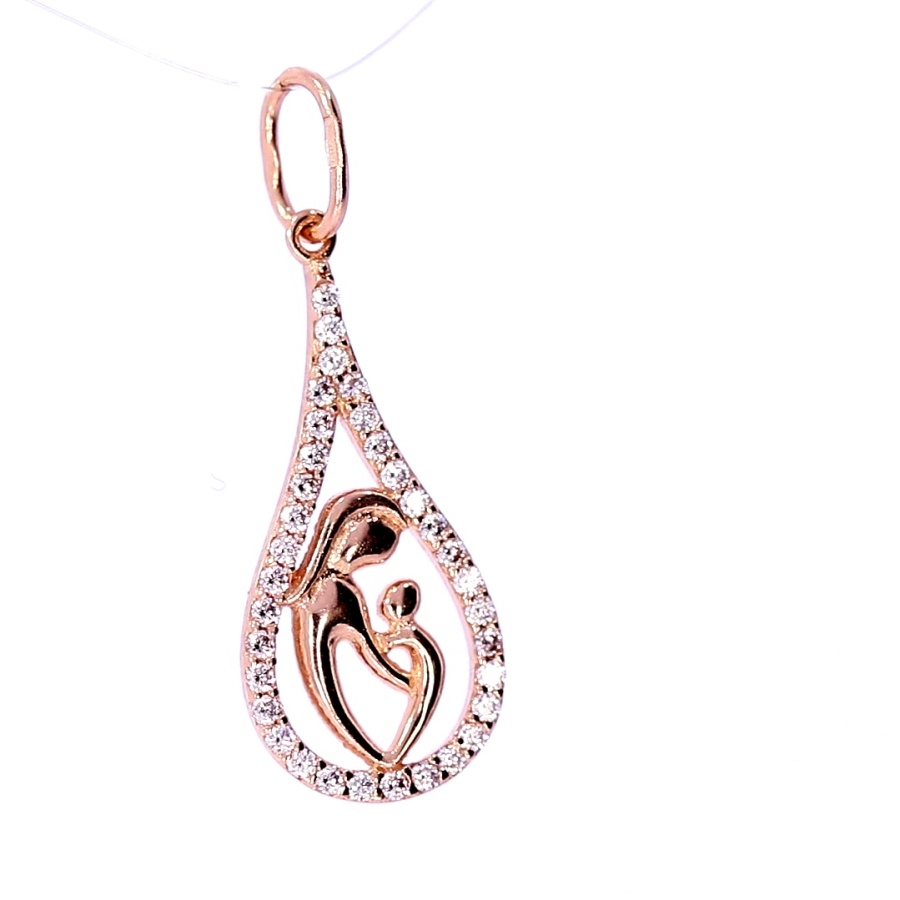 Gold pendant with zircon