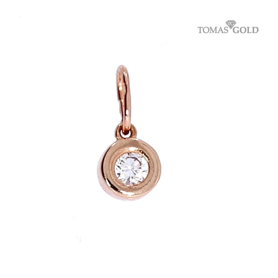 Gold pendant with zircon