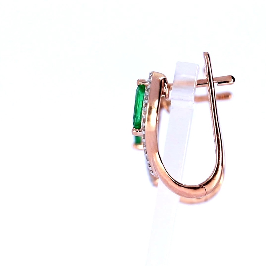 Kuldkõrvarõngad smaragdiga