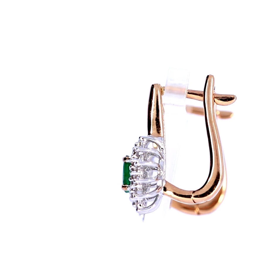 Золотые серьги с изумрудом