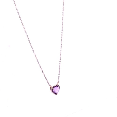 Gold chain with amethyst pendant