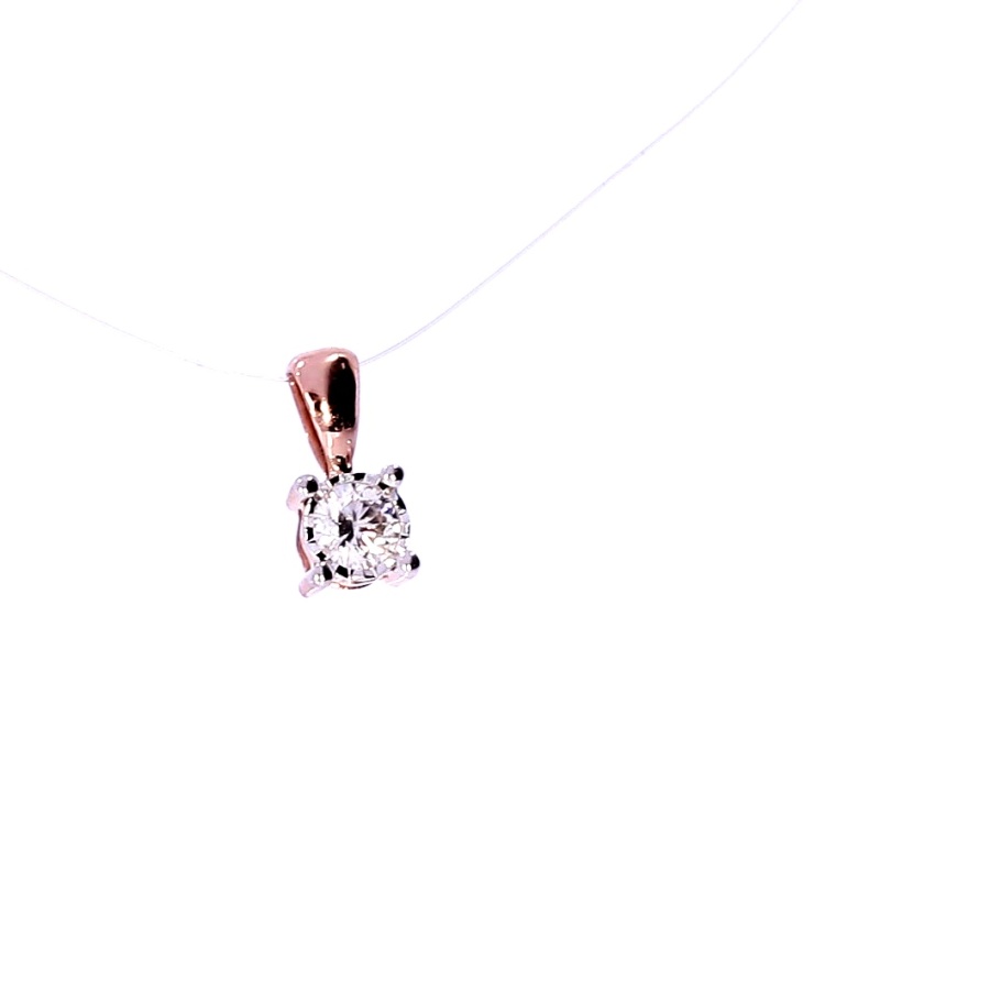 Golden pendant with with diamond